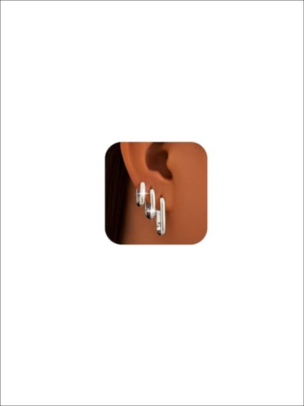 Silver Hoop Earrings Women Set Hypoallergenic Square Geometric Minimalist